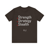 2. Strength, Strategy, Stealth Graphic Tee | Unisex T-Shirt, Casual Wear, Gifts for Him/Her, Animal Lovers, Summer Style, Birthday Gift